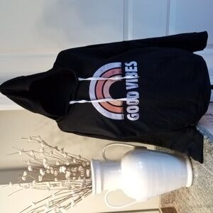 Women's Black 'Good Vibes' Hoodie Size Large
